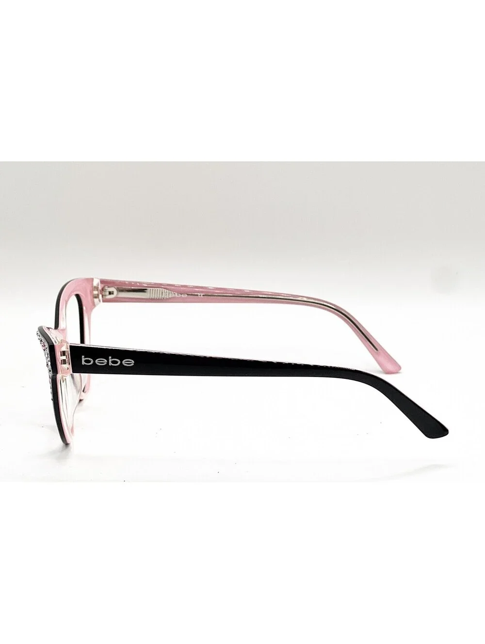 Bebe Bejeweled BB7024 Black Rose Cat Eye Authentic Eyeglass Frames 56-15